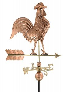 large rooster weathervane copper